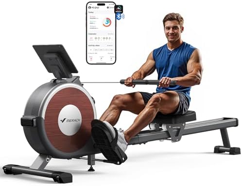 Merach Q1S Magnetic Rowing Machine Indoor, Dual Slide Rail, Quiet & Smooth