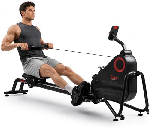 Sunny Health & Fitness Smart Magnetic Rowing Machine, Full-Body Workout
