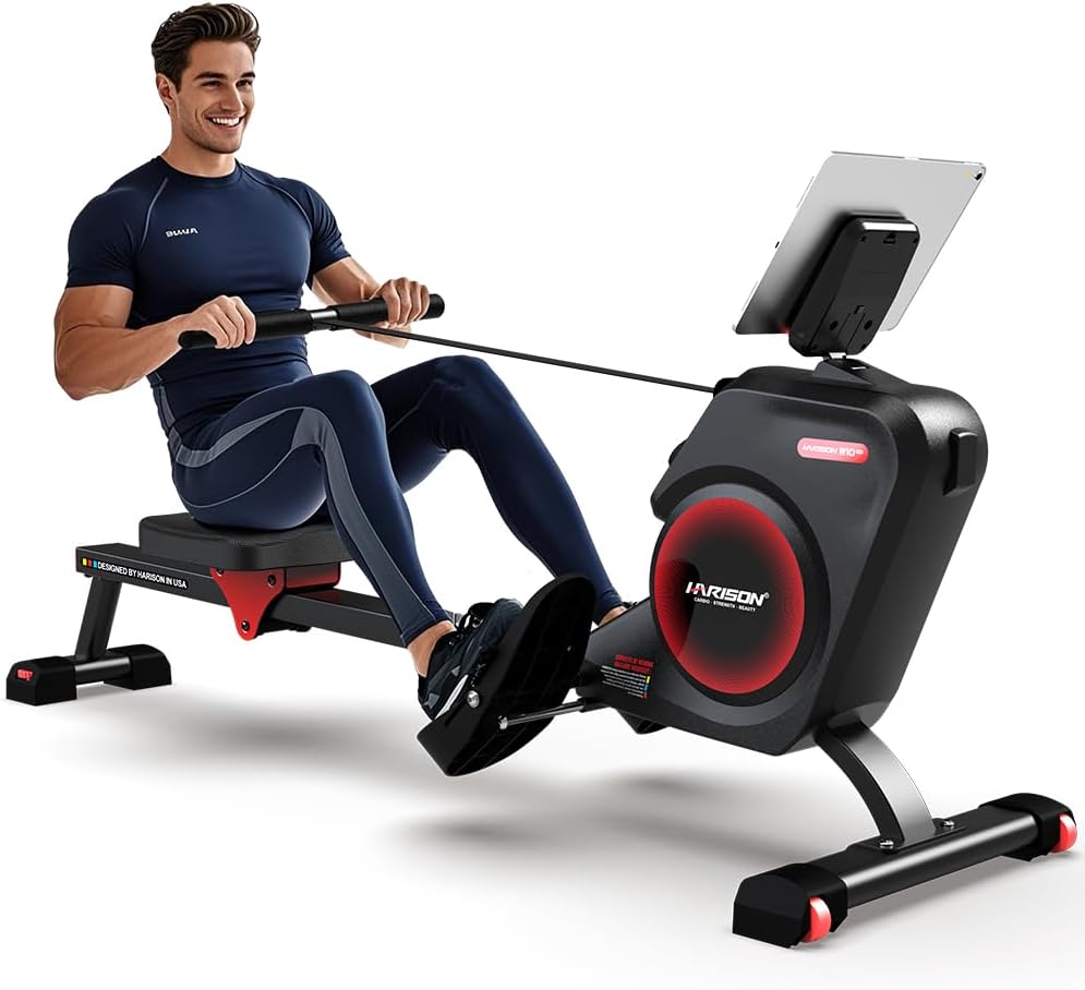 HARISON Rowing Machine, Magnetic Rowing Machine for Home, 350 LB Weight Capacity, 16-Level Silent Resistance Row Machine for Gym Exercise